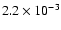 $2.2\times 10^{-3}$