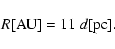 \begin{displaymath}R[\hbox{AU}] = 11\ d[\rm pc].
\end{displaymath}
