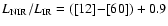 $L_{{\rm NIR}}/L_{{\rm IR}} = ([12]{-}[60]) + 0.9$