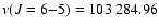 $\nu(J=6{-}5)=103~284.96$