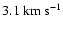 $3.1~\rm
km~s^{-1}$