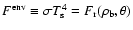 $F^{\rm env} \equiv \sigma T_{\rm s}^4 = F_{\rm r}(\rho_{\rm b}, \theta)$