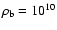 $\rho_{\rm b} = 10^{10}$