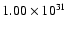 $1.00\times 10^{31}$