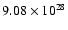 $9.08\times 10^{28}$