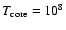 $T_{\rm core}=10^8$