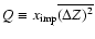 $Q \equiv x_{\rm imp} \overline{(\Delta Z)^2}$