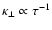 $\kappa_\perp \propto \tau^{-1}$