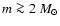 $m\ga 2~M_\odot$