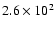 $2.6\times10^2$