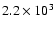 $2.2\times10^3$