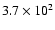 $3.7\times10^2$