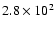 $2.8\times10^2$