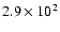 $2.9\times10^2$