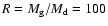 $R = M_{\rm g}/M_{\rm d} = 100$