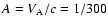 $A=V_{\rm A}/c=1/300$