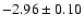 $-2.96\pm0.10$