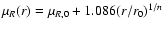 $\mu_{R}(r) = \mu_{R,\rm0} +
1.086(r/r_0)^{1/n}$