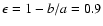 $\epsilon =1-b/a=0.9$