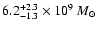 $6.2^{{+2.3}}_{{-1.3}} \times 10^9 ~M_\odot$