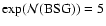 $\exp({\mathcal N}({\rm BSG}))=5$