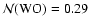 $ {\mathcal N}({\rm WO})=0.29$