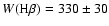$W({\rm H}\beta)=330\pm30$
