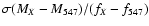 $\sigma(M_X-M_{547})/(f_X-f_{547})$