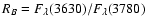 $R_B=F_\lambda(3630)/F_\lambda(3780)$