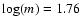 $\log(m)=1.76$
