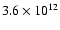 $3.6\times10^{12}$