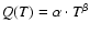 $Q(T)=\alpha \cdot T^{\beta}$