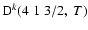${\rm D}^k(4 \; 1 \; 3/2, \; T)$
