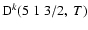 ${\rm D}^k(5 \; 1 \; 3/2, \; T)$