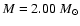 $M=2.00~M_{\odot}$