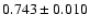 $0.743 \pm 0.010$