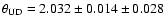 $\theta _{\rm UD} = 2.032\pm 0.014 \pm 0.028 $