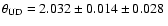 $\theta_{\rm UD} = 2.032 \pm 0.014 \pm 0.028~$