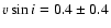 $v \sin{i} = 0.4 \pm 0.4$