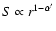 $S \propto r^{1-\alpha'}$