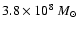 $3.8\times 10^8~M_\odot$