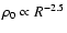 $\rho_0 \propto R^{-2.5}$