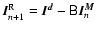 $\vec{I}^{\rm R}_{n+1}=\vec{I}^{\vec{d}}-\tens{B}\vec{I}^{\vec{M}}_n$