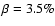 $\beta=3.5\%$