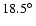 $ 18.5\hbox{$^\circ$ }$