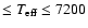 $\leq T_{\rm eff} \leq 7200$