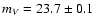 $m_{V}=23.7\pm0.1$