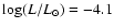 $\log (L/L_\odot) =
-4.1$