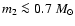 $m_2\la
0.7~M_\odot$