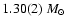 $1.30(2)~M_\odot$